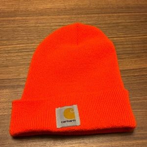 Carhartt neon orange knit hat
